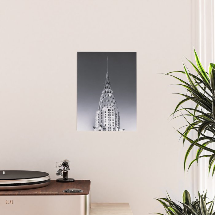 Pinnacle skyscraper sphere, New York, New York architectural black and white photograph Poster Gallery Image 2