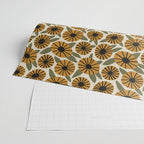 Floral Pattern / Turmeric Yellow & Green Wrapping Paper Gallery Image 2