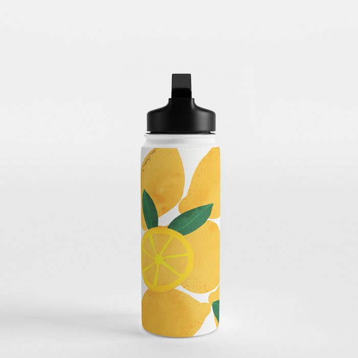 lemon mediterranean still life Water Bottle Gallery Image 3