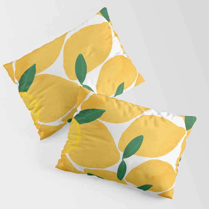 lemon mediterranean still life Pillow Sham Gallery Image 3