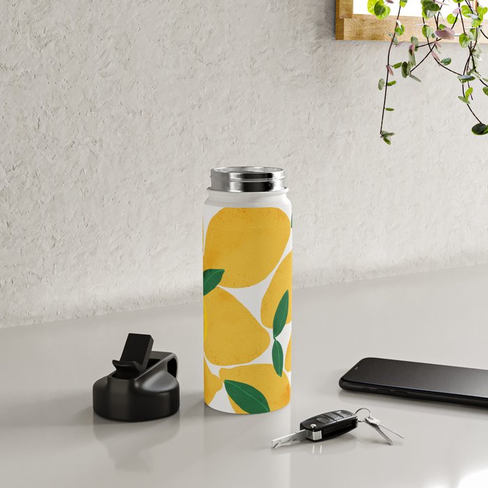 lemon mediterranean still life Water Bottle Gallery Image 4