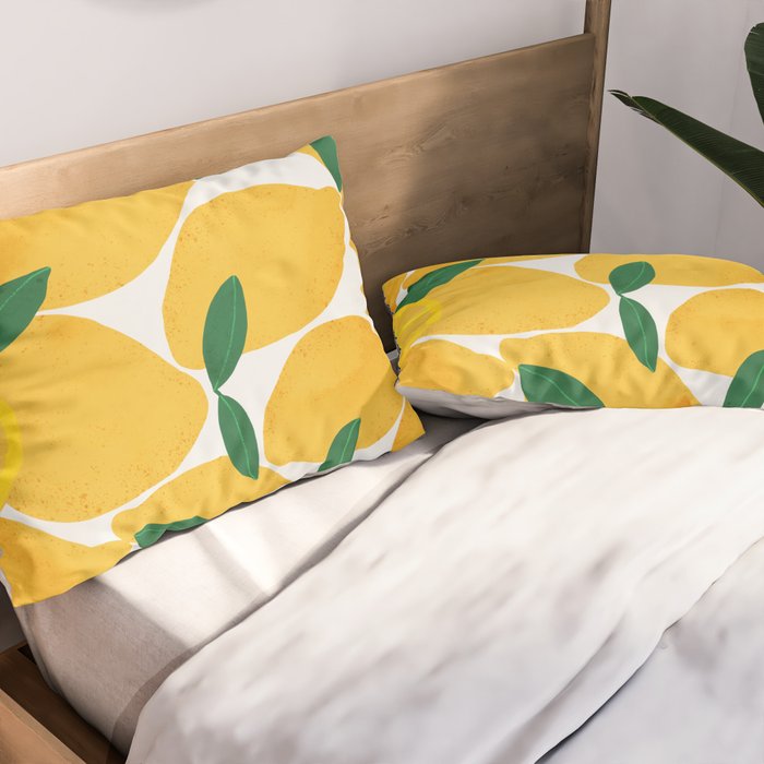 lemon mediterranean still life Pillow Sham Gallery Image 2