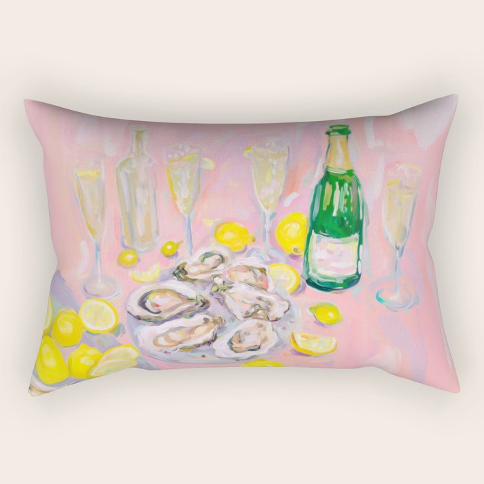 Oysters and Champagne Celebration Rectangular Pillow Gallery Image 2