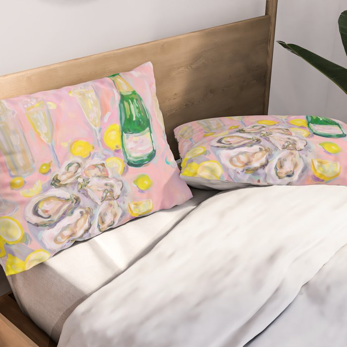 Oysters and Champagne Celebration Pillow Sham Gallery Image 2