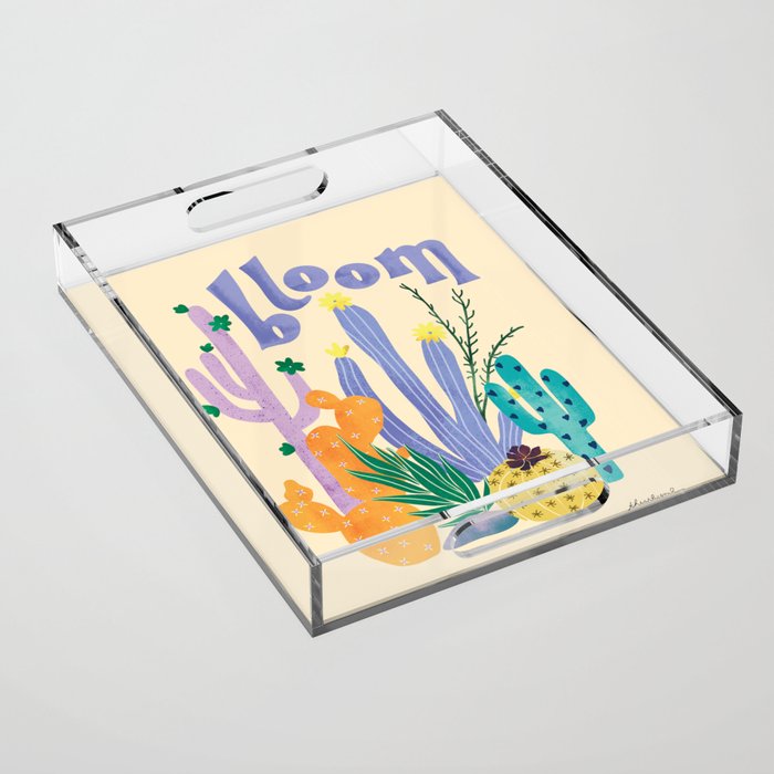 Cactus Blooms Acrylic Tray Gallery Image 1