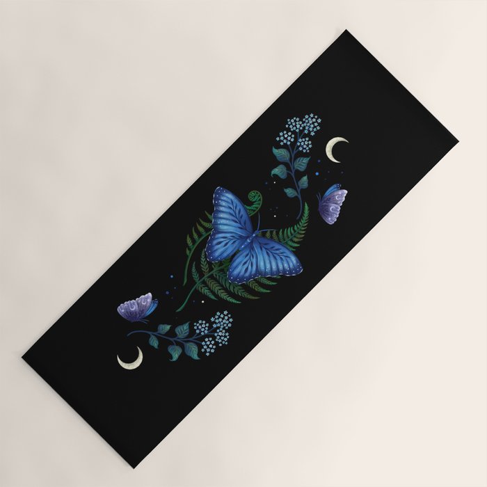 Blue Morpho Butterfly Yoga Mat Gallery Image 1