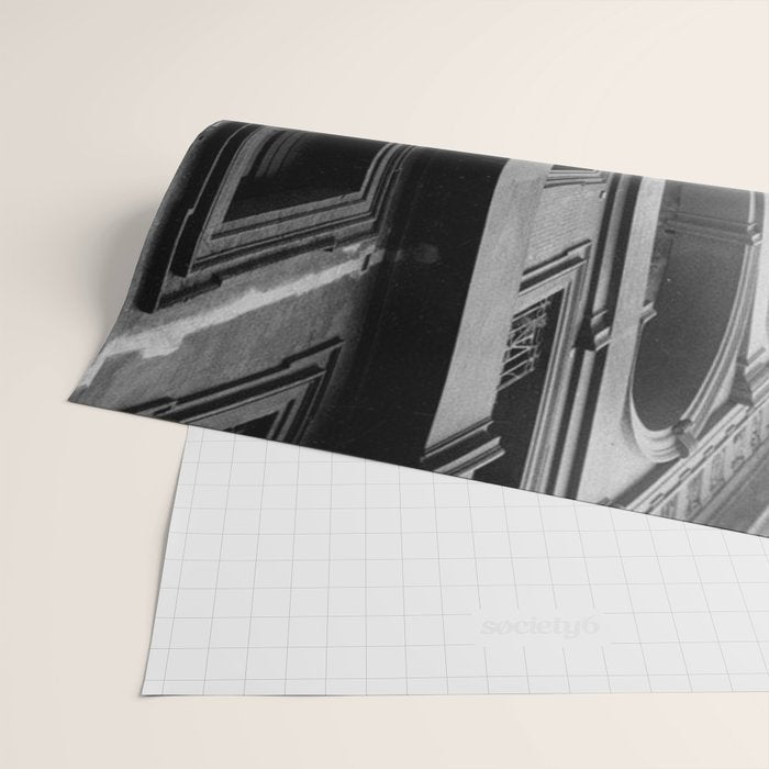 Two French Cats, Paris Left Bank black and white cityscape photograph / photography Wrapping Paper Gallery Image 2
