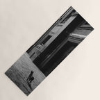 Two French Cats, Paris Left Bank black and white cityscape photograph / photography Yoga Mat Gallery Image 1
