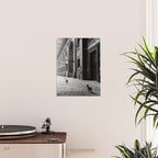 Two French Cats, Paris Left Bank black and white cityscape photograph / photography Poster Gallery Image 2