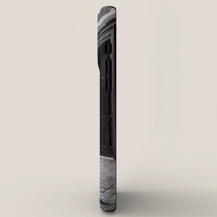 Two French Cats, Paris Left Bank black and white cityscape photograph / photography iPhone Case Gallery Image 2