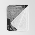 Two French Cats, Paris Left Bank black and white cityscape photograph / photography Throw Blanket Gallery Image 3