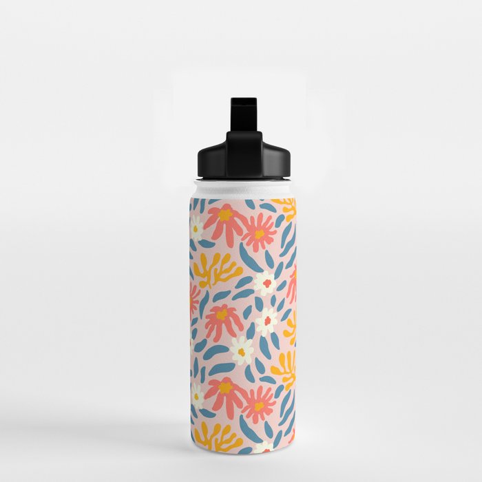 Vintage organic flower nature art pattern Water Bottle Gallery Image 2