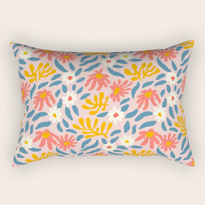 Vintage organic flower nature art pattern Rectangular Pillow Gallery Image 2