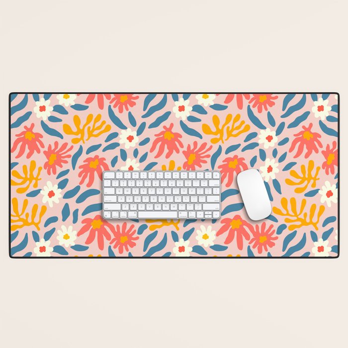 Vintage organic flower nature art pattern Desk Mat Gallery Image 1