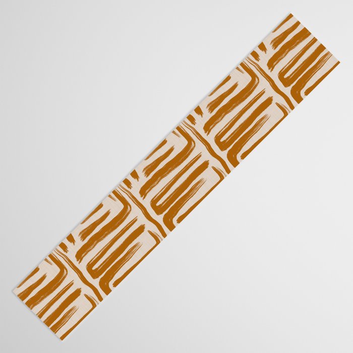 Amber Brushstrokes - Abstract Mid Century Modern Table Runner Gallery Image 3