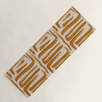 Amber Brushstrokes - Abstract Mid Century Modern Yoga Mat Gallery Image 1