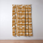 Amber Brushstrokes - Abstract Mid Century Modern Window Curtain Gallery Image 3