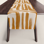 Amber Brushstrokes - Abstract Mid Century Modern Table Runner Gallery Image 1