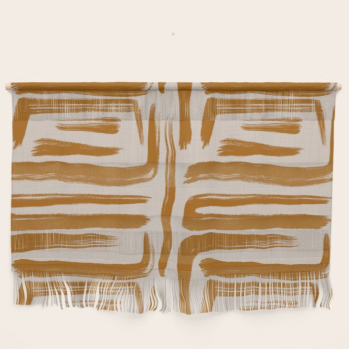 Amber Brushstrokes - Abstract Mid Century Modern Wall Hanging Gallery Image 1