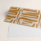Amber Brushstrokes - Abstract Mid Century Modern Wrapping Paper Gallery Image 2