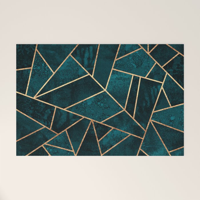Deep Teal Stone Welcome Mat Gallery Image 1