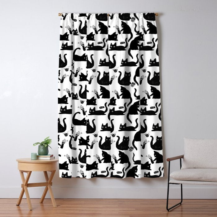 Bad Cats Knocking Stuff Over Window Curtain Gallery Image 1