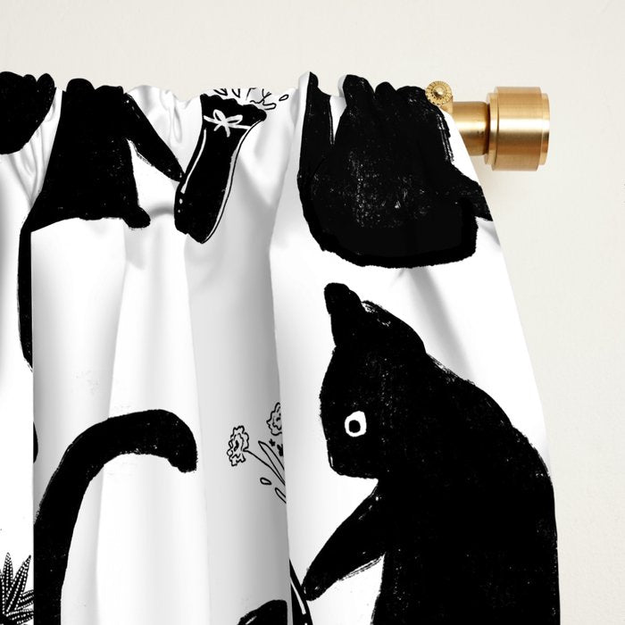 Bad Cats Knocking Stuff Over Window Curtain Gallery Image 2