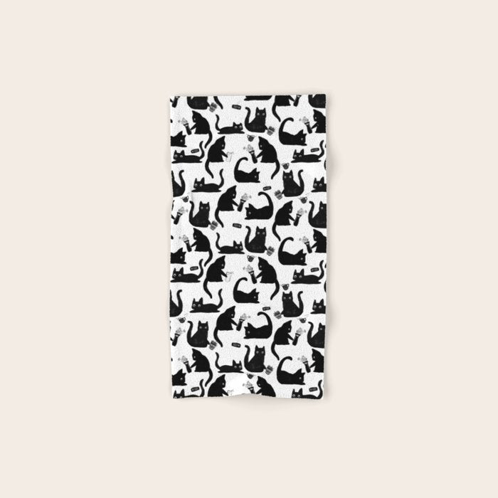 Bad Cats Knocking Stuff Over Bath Towel Gallery Image 1