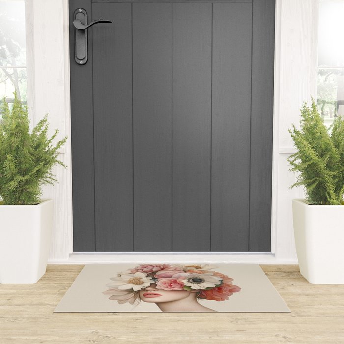 Botanical Beauty Ethereal Portrait Welcome Mat Gallery Image 3