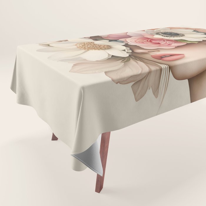 Botanical Beauty Ethereal Portrait Tablecloth Gallery Image 1