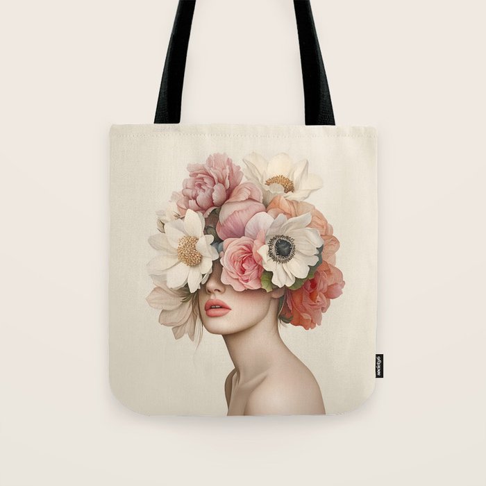 Botanical Beauty Ethereal Portrait Tote Bag Gallery Image 1