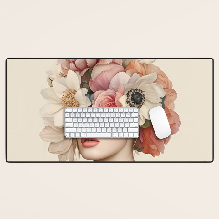 Botanical Beauty Ethereal Portrait Desk Mat Gallery Image 1