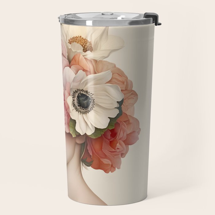 Botanical Beauty Ethereal Portrait Travel Mug Gallery Image 2
