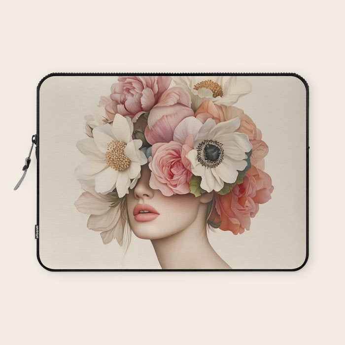 Botanical Beauty Ethereal Portrait Laptop Sleeve Gallery Image 1
