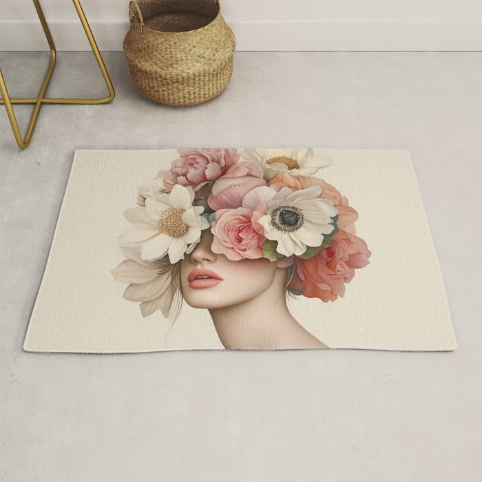 Botanical Beauty Ethereal Portrait Rug Gallery Image 1