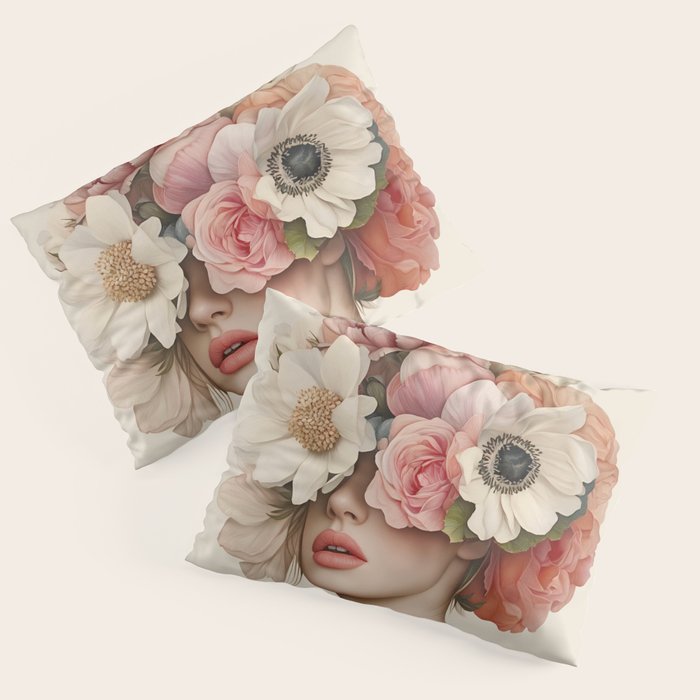 Botanical Beauty Ethereal Portrait Pillow Sham Gallery Image 3