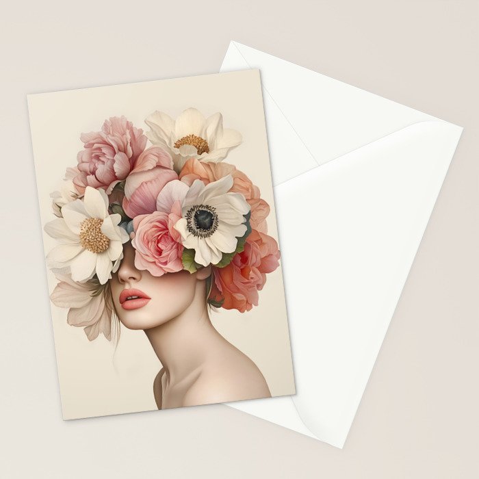 Botanical Beauty Ethereal Portrait Stationery Card Gallery Image 2