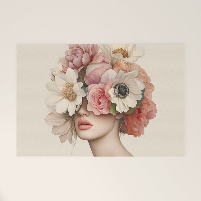 Botanical Beauty Ethereal Portrait Welcome Mat Gallery Image 1