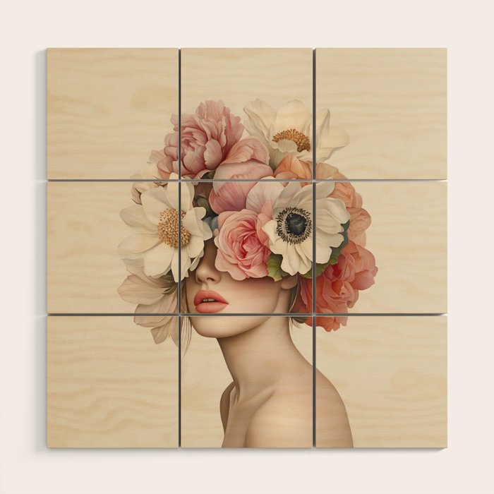 Botanical Beauty Ethereal Portrait Wood Wall Art Gallery Image 1