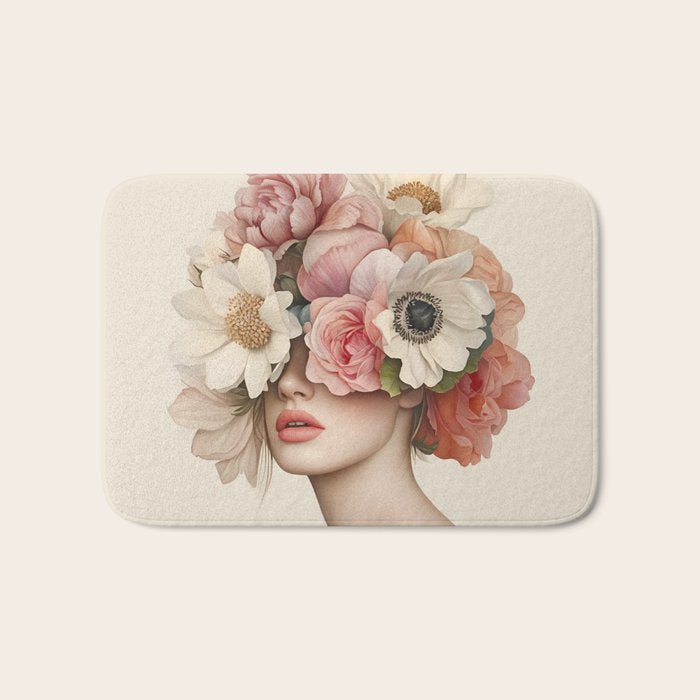 Botanical Beauty Ethereal Portrait Bath Mat Gallery Image 1