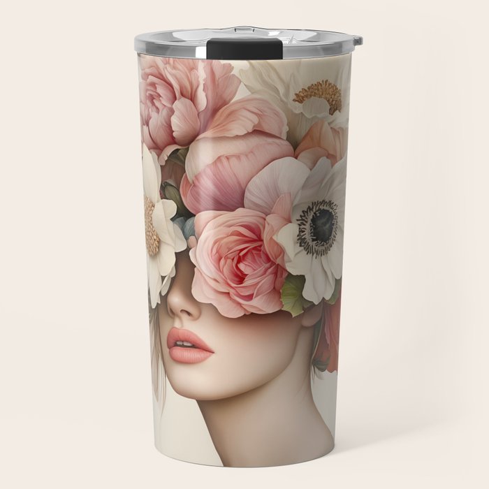 Botanical Beauty Ethereal Portrait Travel Mug Gallery Image 1