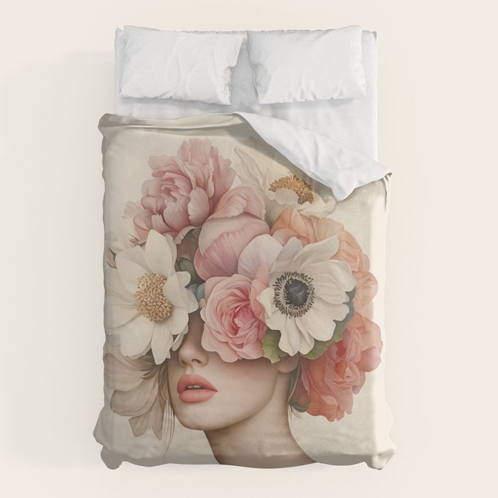 Botanical Beauty Ethereal Portrait Duvet Cover Gallery Image 6