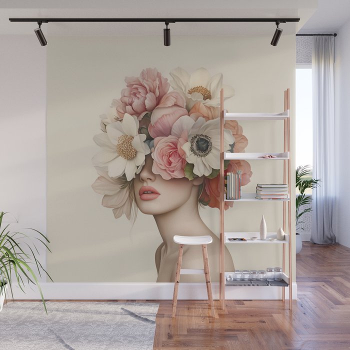 Botanical Beauty Ethereal Portrait Wall Mural Gallery Image 1