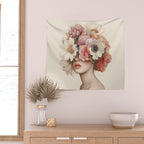 Botanical Beauty Ethereal Portrait Wall Tapestry Gallery Image 2