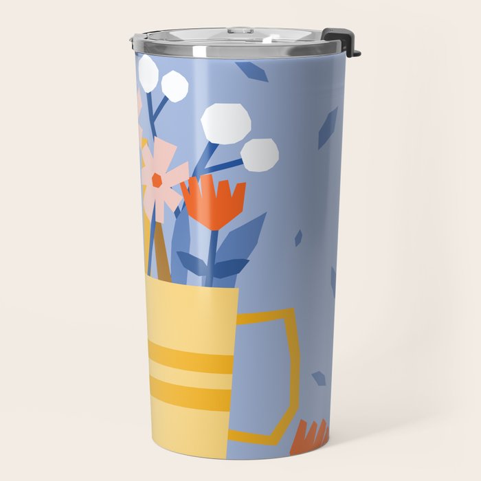 Watering can and flowers Travel Mug Gallery Image 2