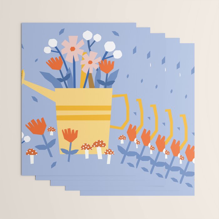 Watering can and flowers Wrapping Paper Gallery Image 3