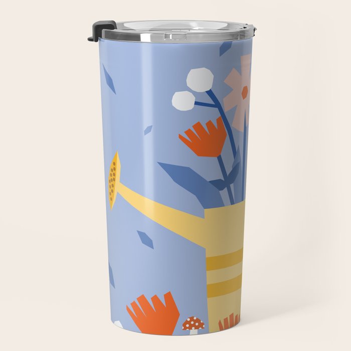 Watering can and flowers Travel Mug Gallery Image 3