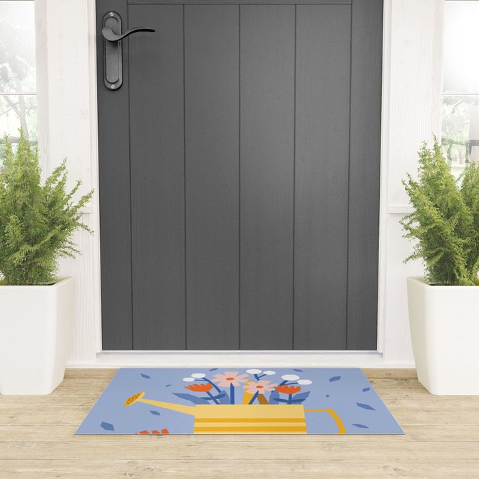 Watering can and flowers Welcome Mat Gallery Image 3