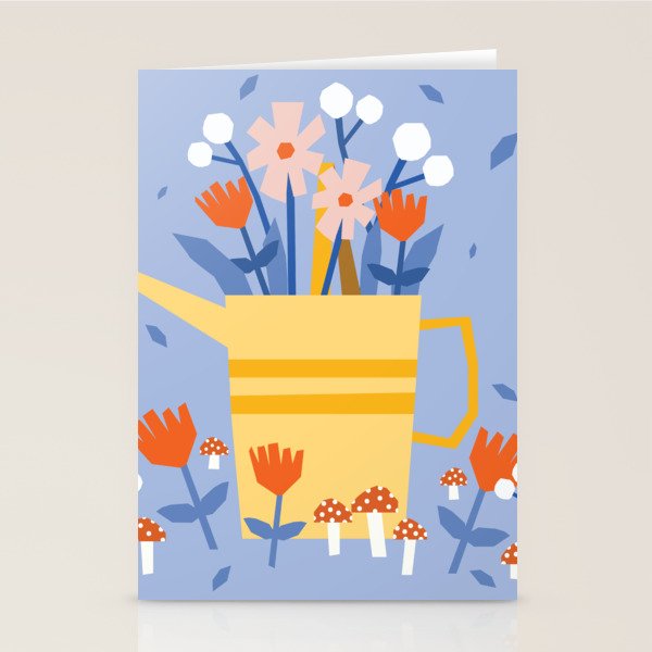 Watering can and flowers Stationery Card Gallery Image 2