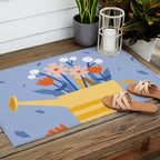 Watering can and flowers Outdoor Rug Gallery Image 2